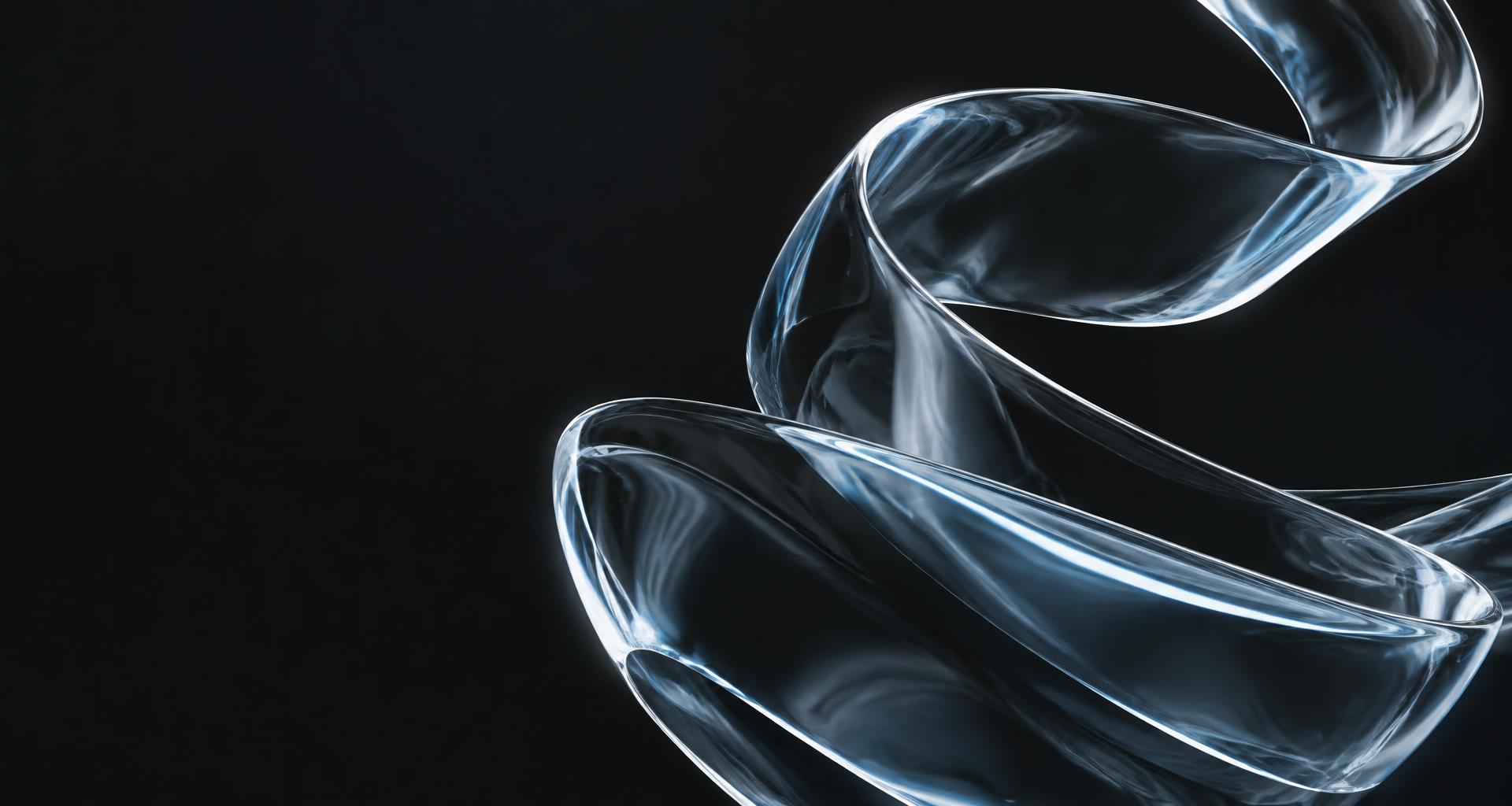 Flowing sky-blue liquid glass sculpture